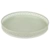 Round Engraved Mint Green Metal Tray